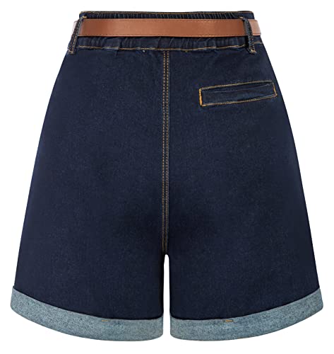High-Waisted Wide-Leg Denim Shorts with Pockets