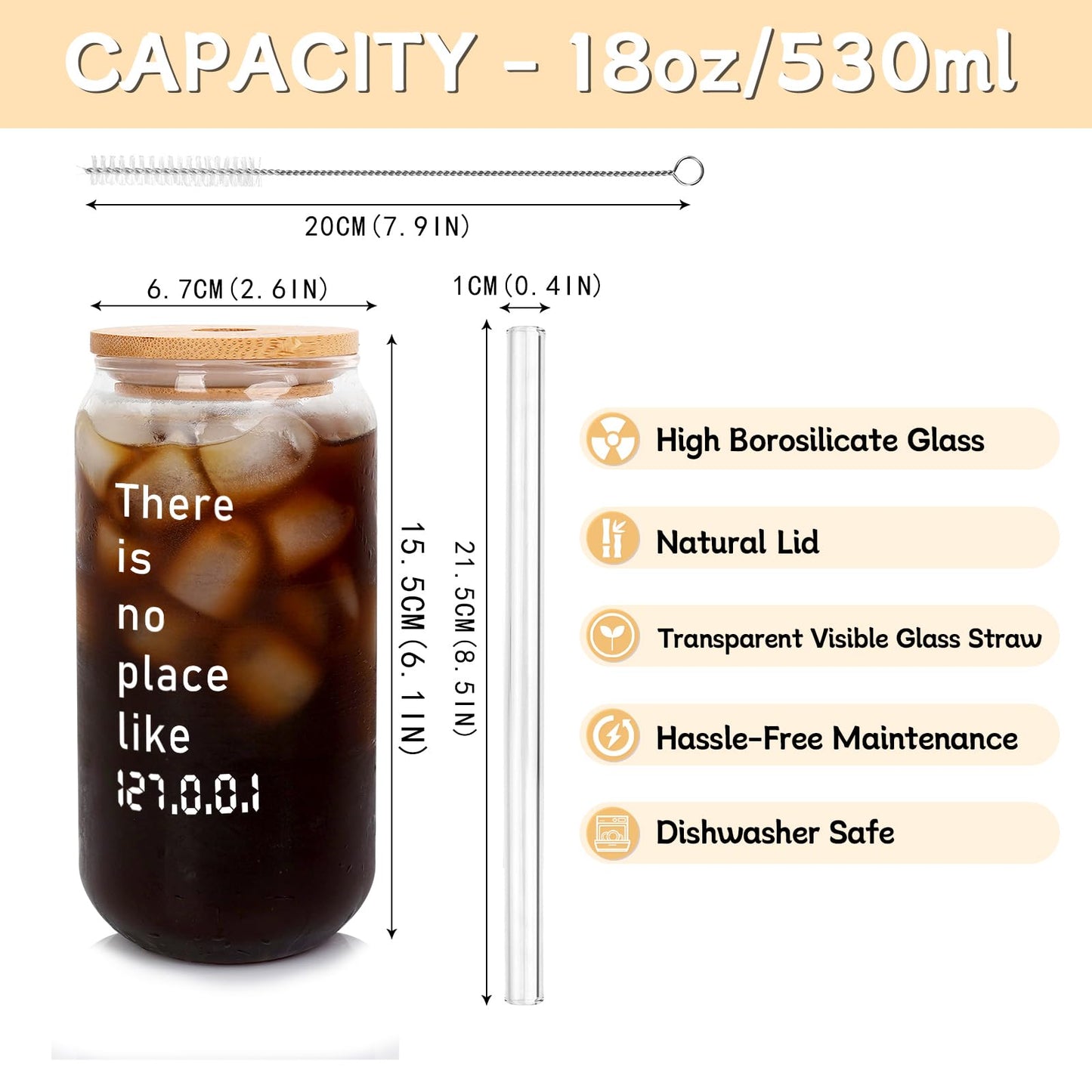 Funny There Is No Place Like 127.0.0.1 Cute Glass Cup Sftware Engineer Gifts