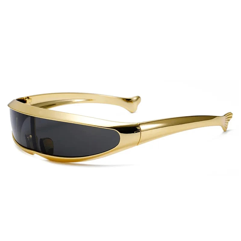 Futuristic Shield Sunglasses - Y2K Rave Goggles with Mirror Lens & UV400 Protection