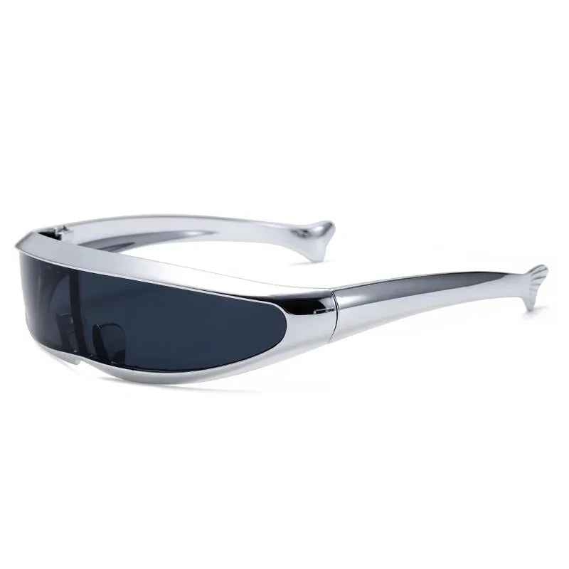 Futuristic Shield Sunglasses - Y2K Rave Goggles with Mirror Lens & UV400 Protection