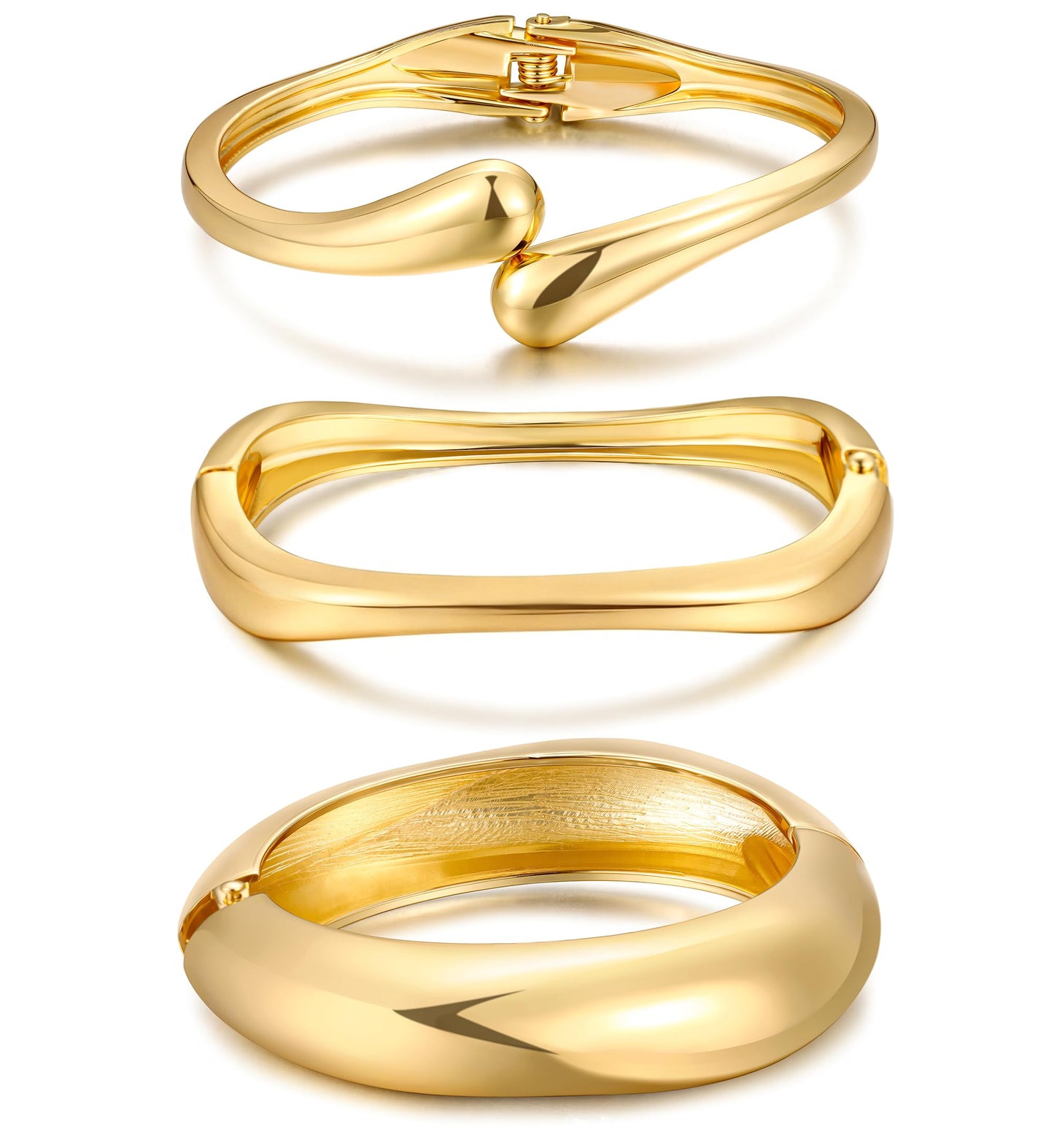 Golden Bangles Stackable 14K Gold Plated