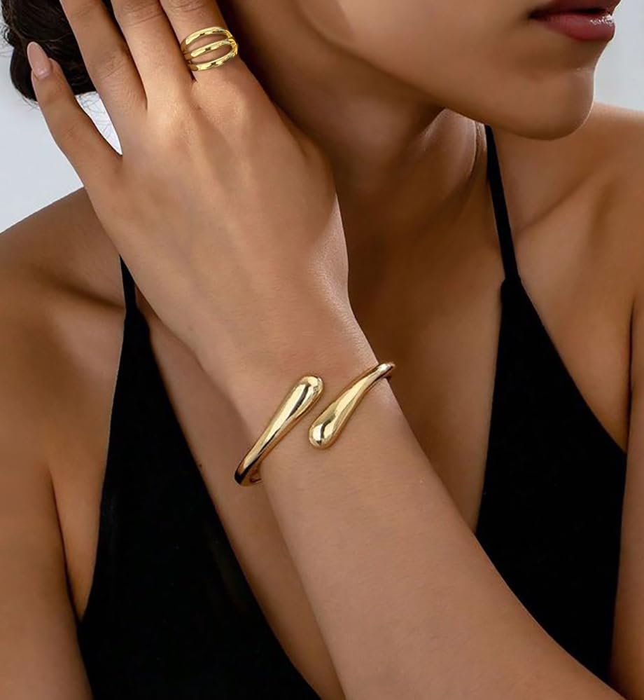 Golden Bangles Stackable 14K Gold Plated