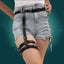 Gothic Steampunk Leg Harness - Studded Leather Thigh Garter with Bronze Hardware