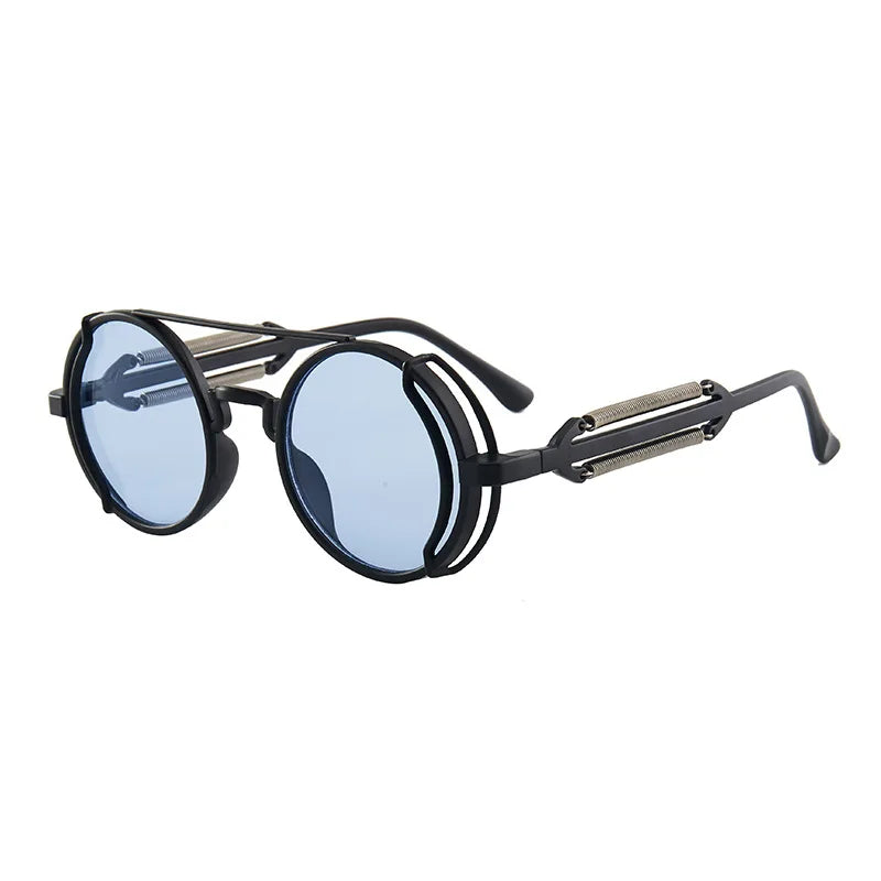 Gothic Steampunk Sunglasses - Round Side Shield Goggles with Metal Frame Many Colors Secondary image