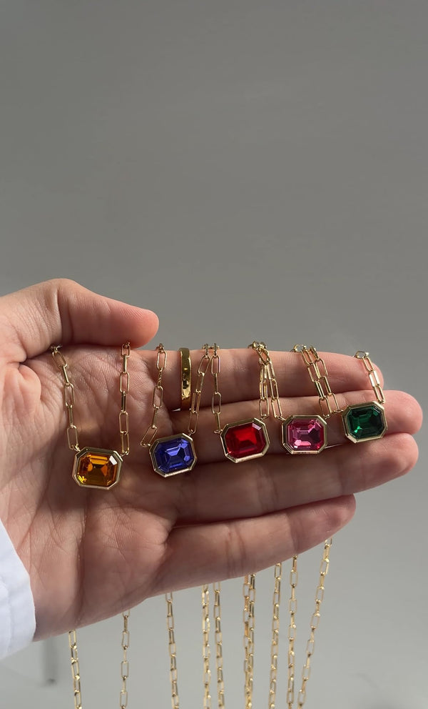 Meaningful Fashion Birthstone Pendant Necklace