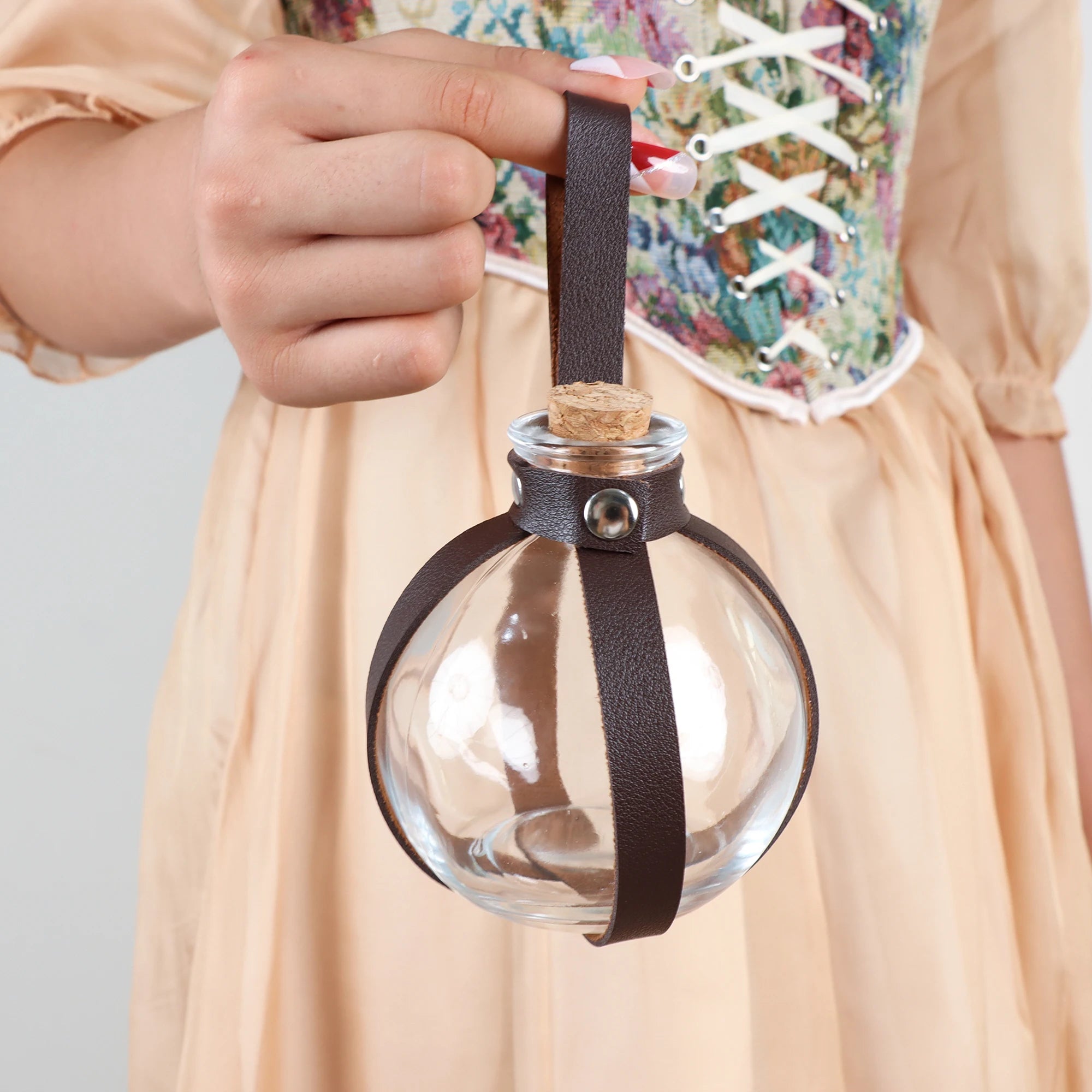 Medieval Potion Bottle Holder - Steampunk Witch Belt Accessory with Glass Bottles Secondary image