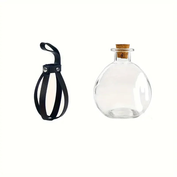 Medieval Potion Bottle Holder - Steampunk Witch Belt Accessory with Glass Bottles
