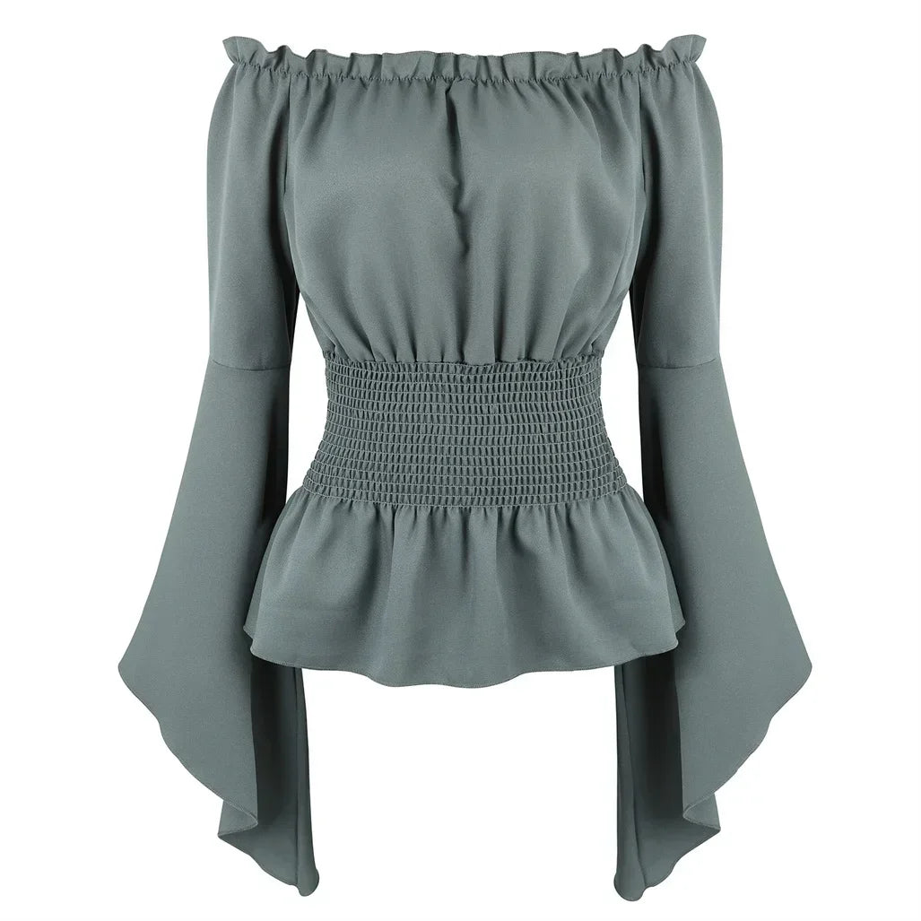 Medieval Renaissance Off-Shoulder Steampunk Cosplay Blouse