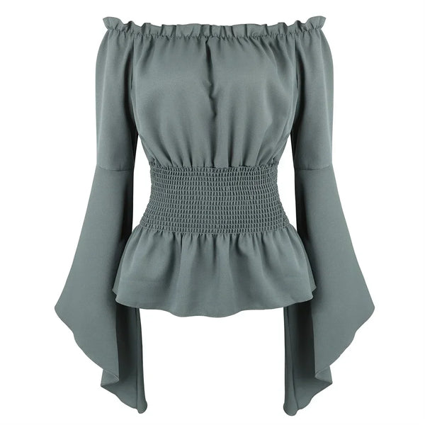Medieval Renaissance Off-Shoulder Steampunk Cosplay Blouse