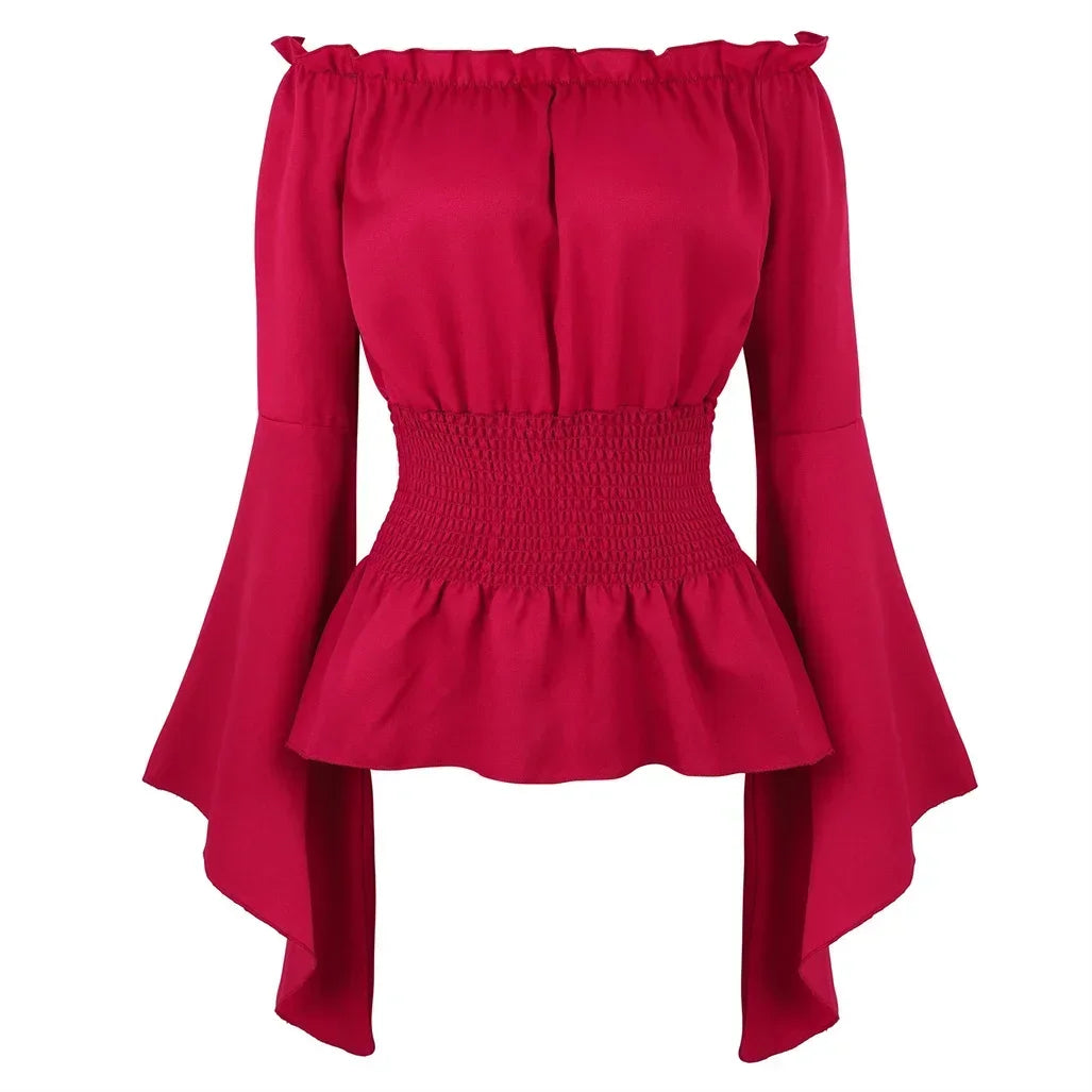 Medieval Renaissance Off-Shoulder Steampunk Cosplay Blouse