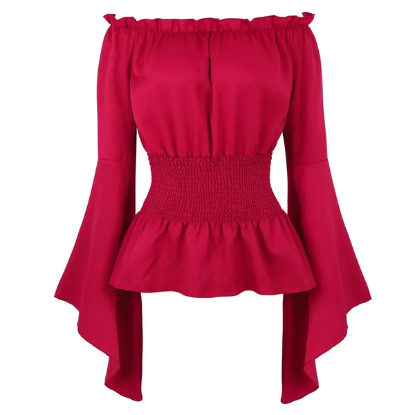 Medieval Renaissance Off-Shoulder Steampunk Cosplay Blouse