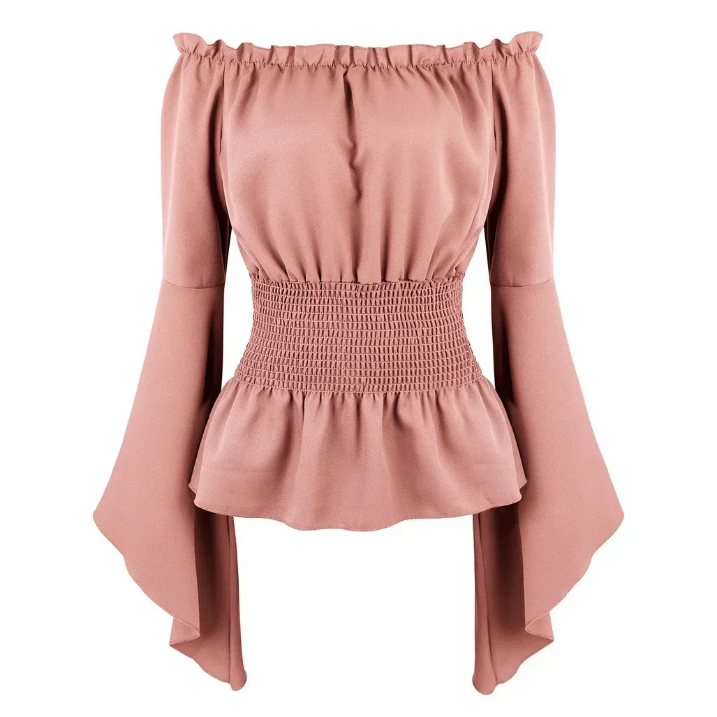 Medieval Renaissance Off-Shoulder Steampunk Cosplay Blouse
