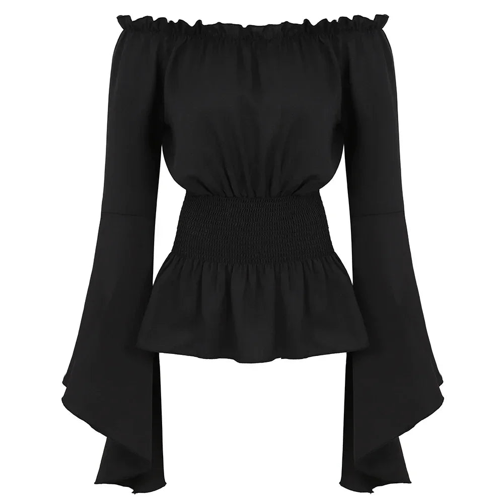 Medieval Renaissance Off-Shoulder Steampunk Cosplay Blouse