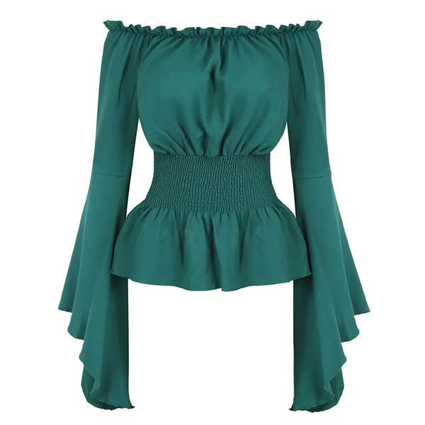 Medieval Renaissance Off-Shoulder Steampunk Cosplay Blouse