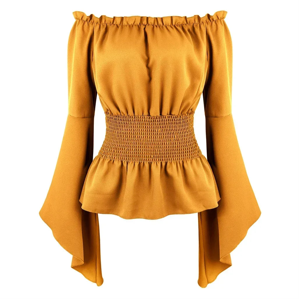 Medieval Renaissance Off-Shoulder Steampunk Cosplay Blouse
