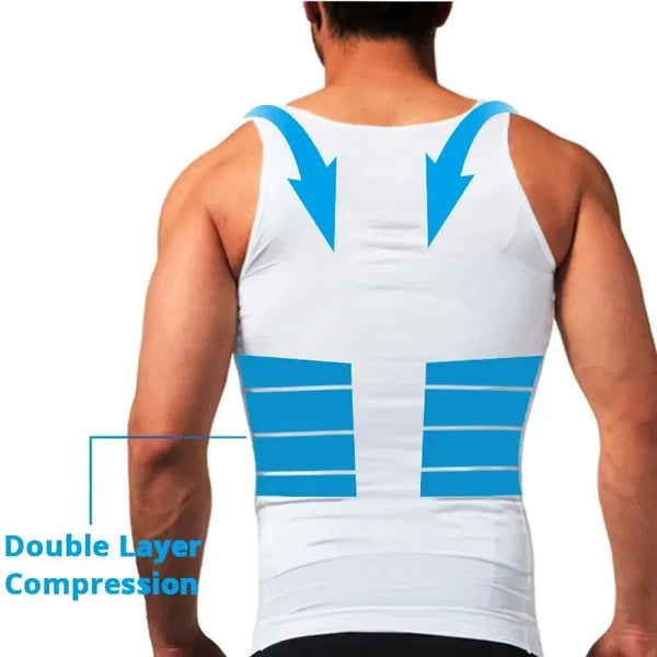 Men's Compression Slimming Vest - Body Shaper Tank Top Undershirt