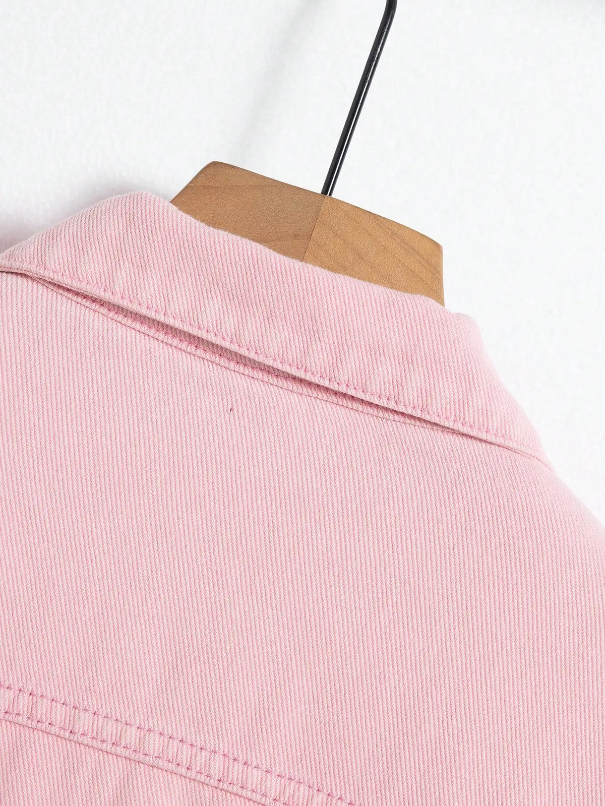 Men's Pink Ripped Denim Jacket - Casual Spring & Autumn Fashion