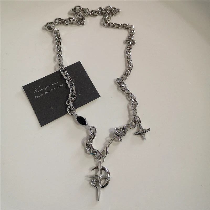 Multiple Style Gothic Hearts Stars Wiccan Necklace