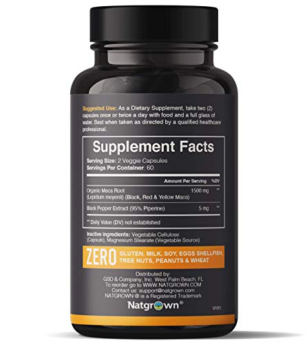 Organic High Libido Maca Powder Gelatinized Capsules