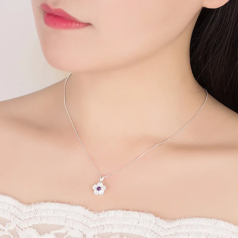 Peach Blossom Flower Jewelry 925 Sterling Silver Secondary image