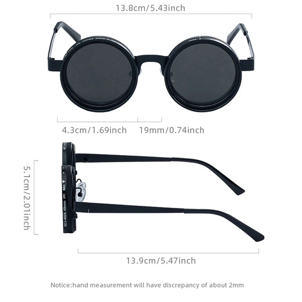 Polarized Adjustable Steampunk Round Sunglasses Cosplay Shades