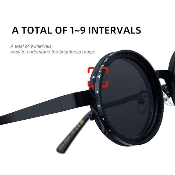 Polarized Adjustable Steampunk Round Sunglasses Cosplay Shades