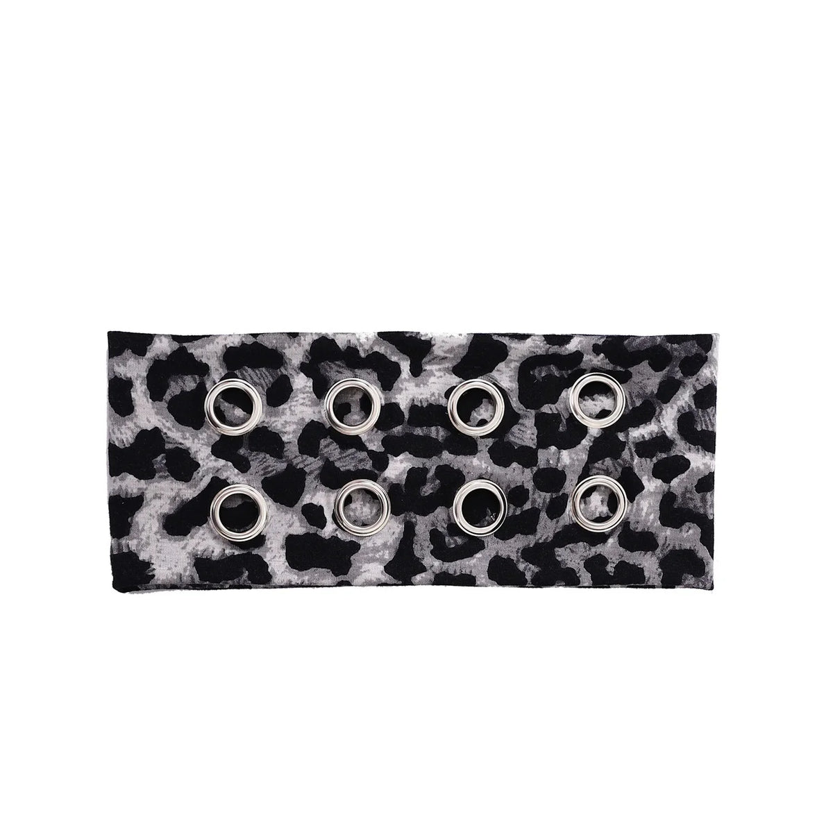 Punk Rock Headband - Wide Elastic Metal Eyelet Steampunk Hair Accessory
