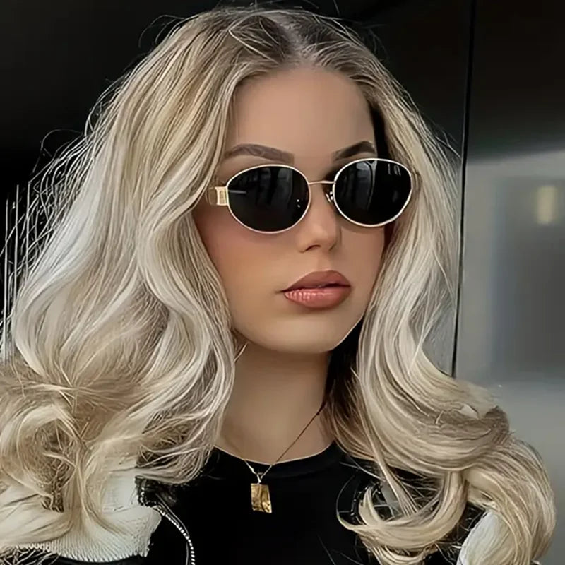 Retro Steampunk Oval Sunglasses - Vintage Metal Frame with UV400 Protection Secondary image