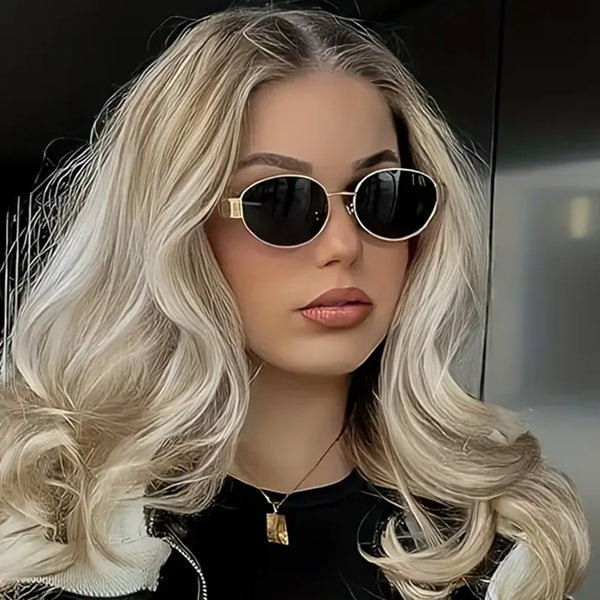 Retro Steampunk Oval Sunglasses - Vintage Metal Frame with UV400 Protection