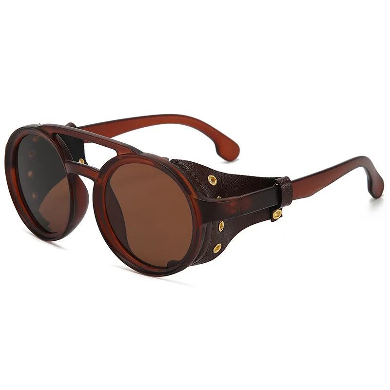 Retro Steampunk Sunglasses - Round UV400 Punk Goggles for Men & Women