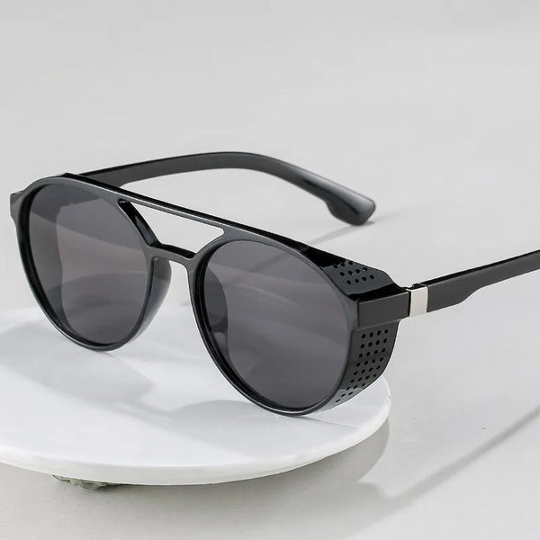 Round Vintage UV400 Steampunk Sunglasses - Retro