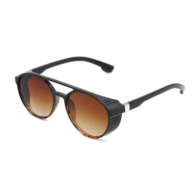 Round Vintage UV400 Steampunk Sunglasses - Retro
