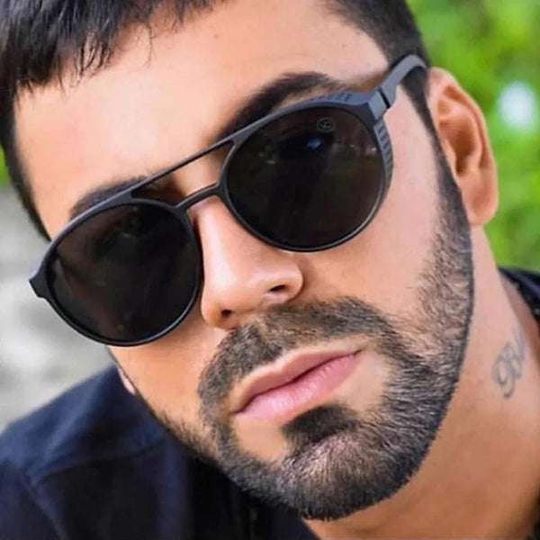 Round Vintage UV400 Steampunk Sunglasses - Retro