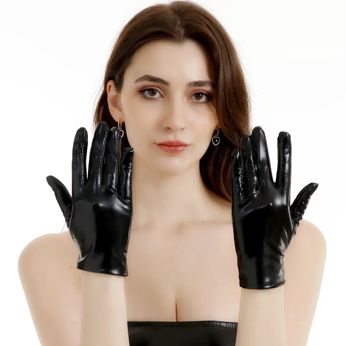 Sexy Cosplay Full Finger Black Gloves