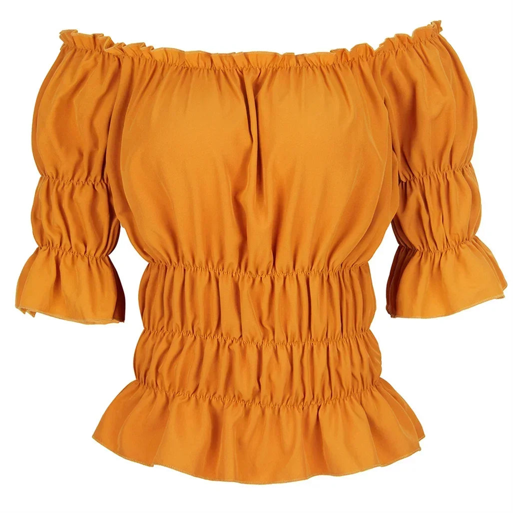 Short-Sleeved Medieval Renaissance Blouse Secondary image