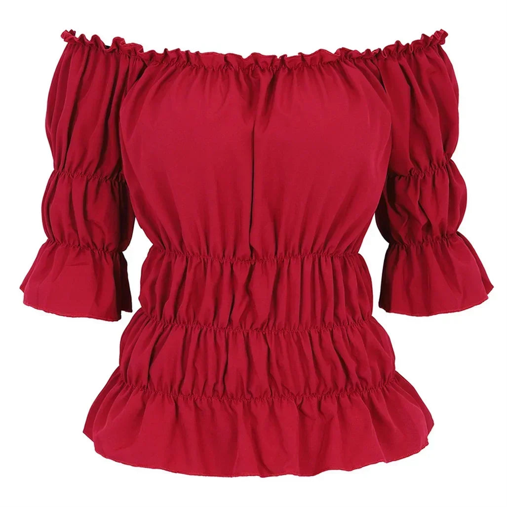 Short-Sleeved Medieval Renaissance Blouse
