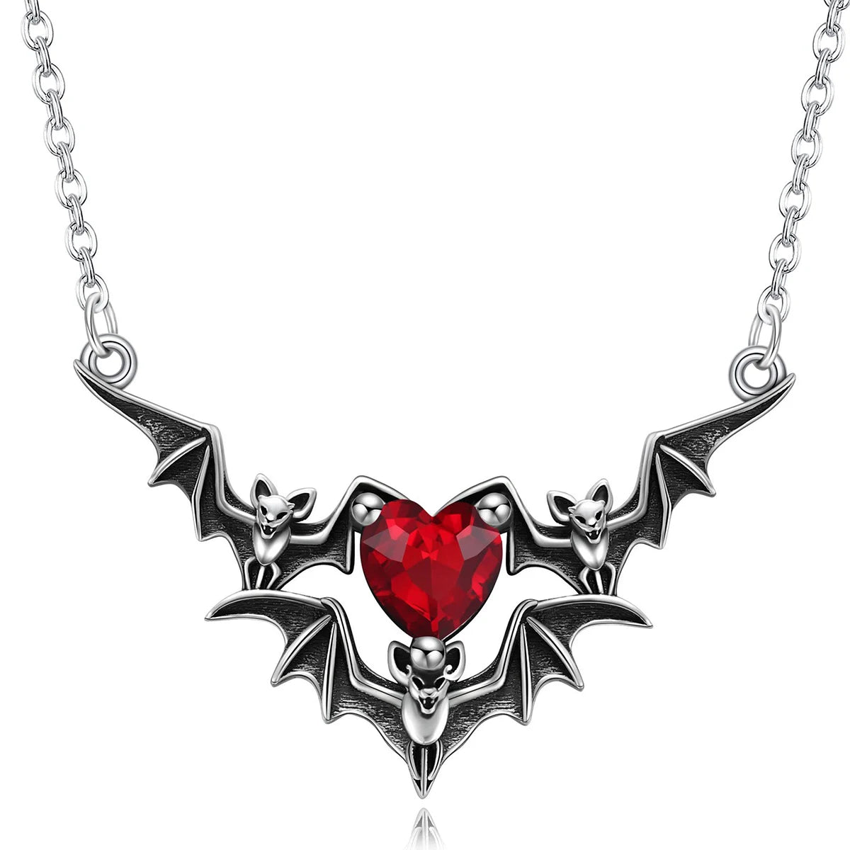 Silver Amulet Of Skeleton Hands and Heart Main image