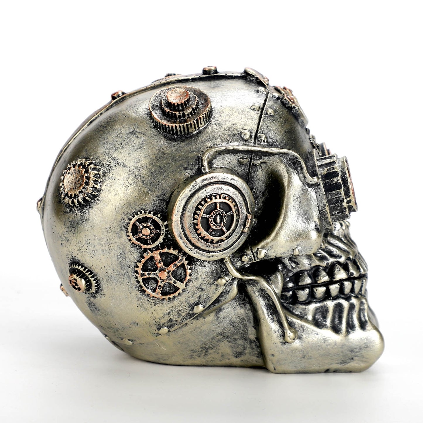 Steampunk Mechanical Skull Figurine