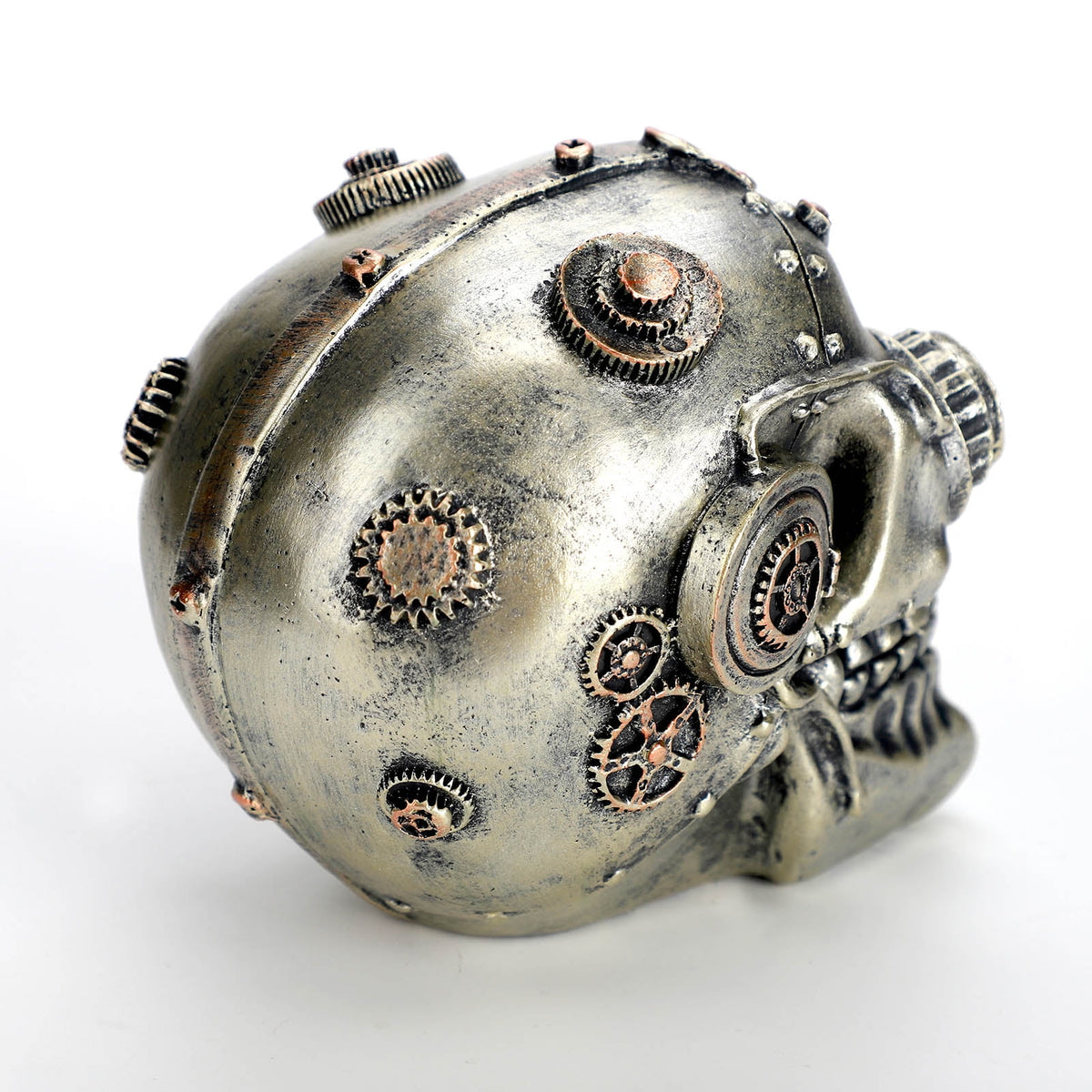 Steampunk Mechanical Skull Figurine