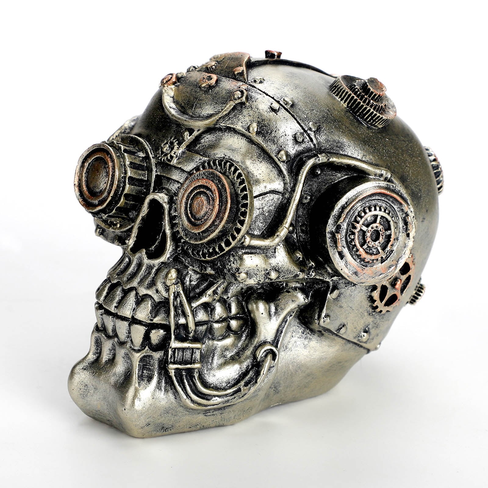 Steampunk Mechanical Skull Figurine Secondary image