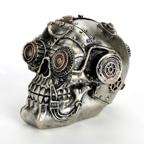 Steampunk Mechanical Skull Figurine