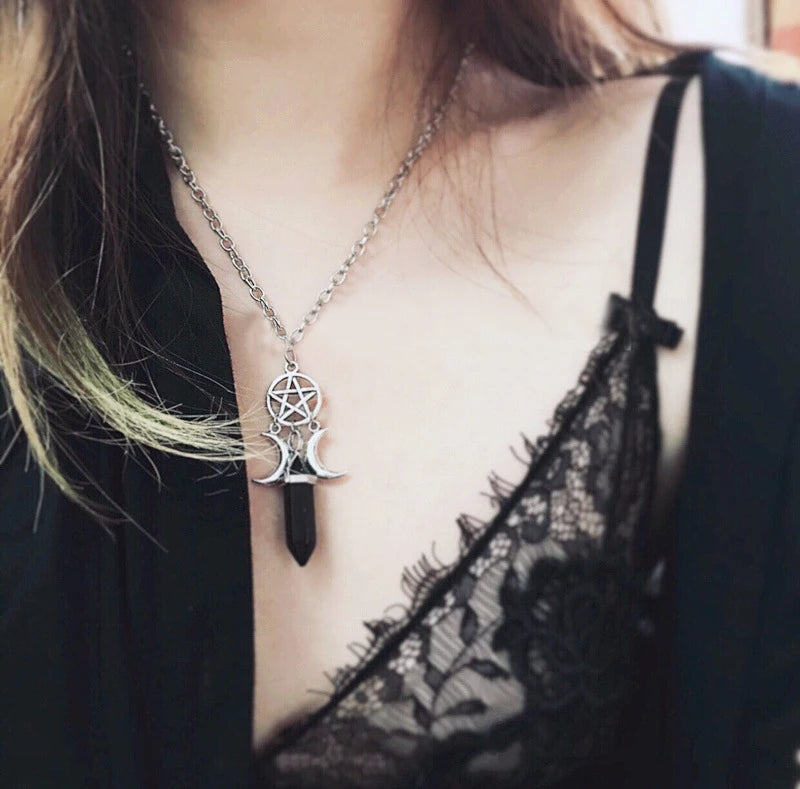 Triple Moon Goddess Crystal Wiccan Strong Pendant Secondary image