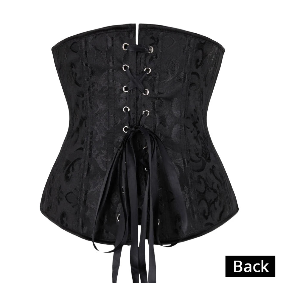 Underbust Retro Jacquard Goth Steampunk Corset Secondary image