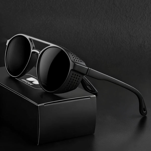 Polarized Round Steampunk Sport Sunglasses