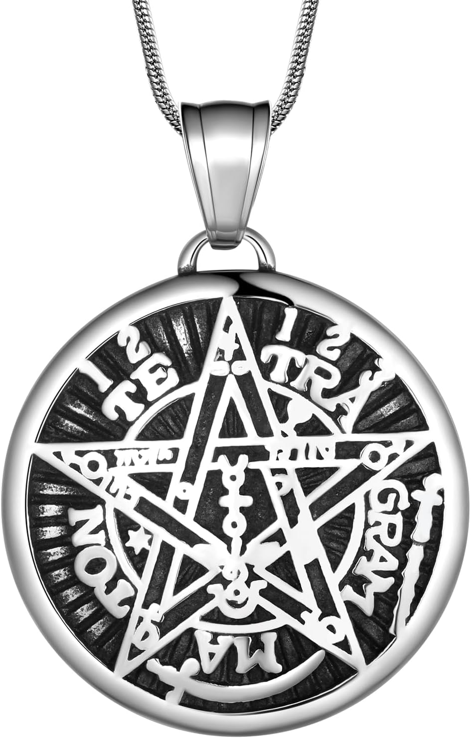 Stainless Steel Pentagram Necklace Tetragrammaton