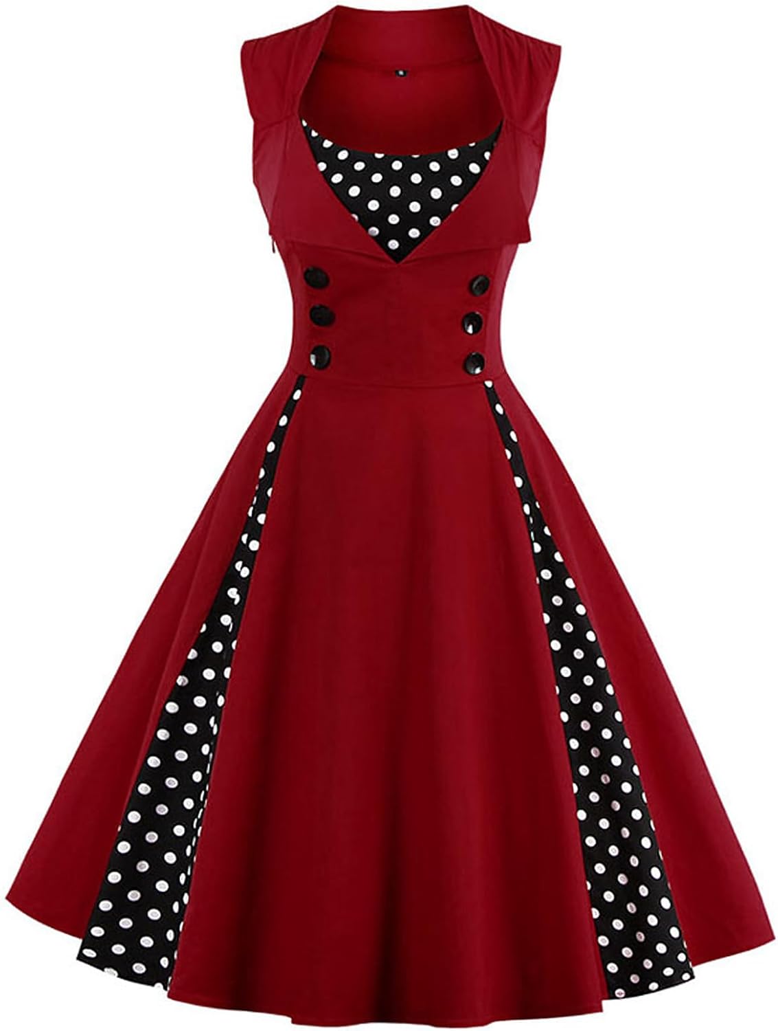 Polka Dot Style Cocktail Party Swing Dress