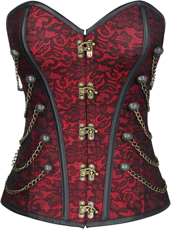 Gothic Corset Bustier with Chain Detail