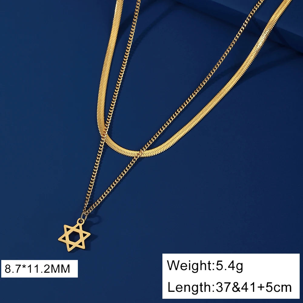 Star of David Necklace Pentagon Vintage