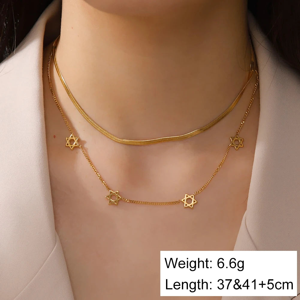 Star of David Necklace Pentagon Vintage