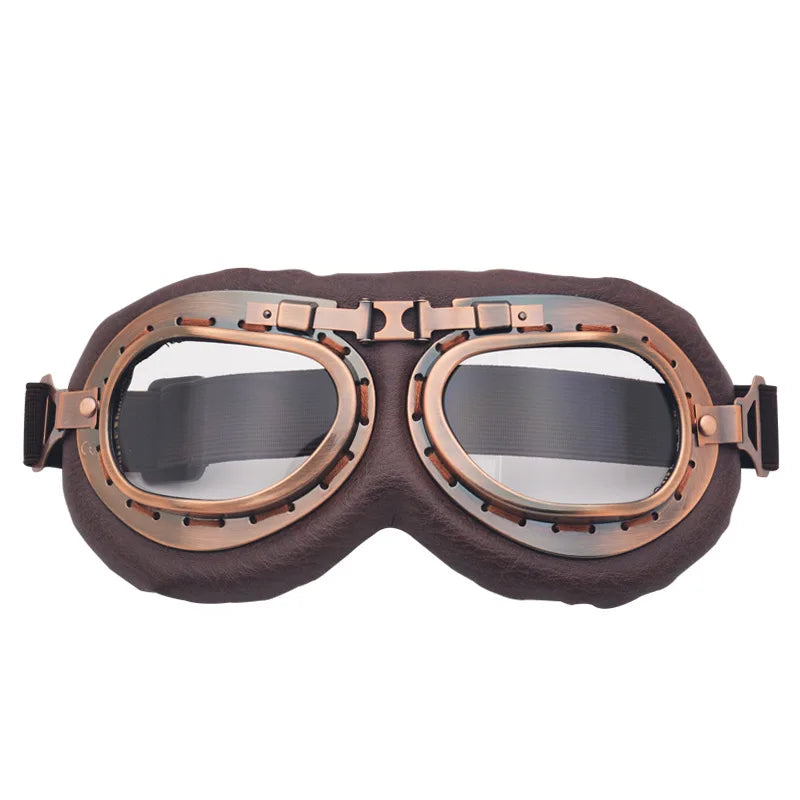 Vintage Copper Motorcycle Pilot Steampunk Goggles Secondary image